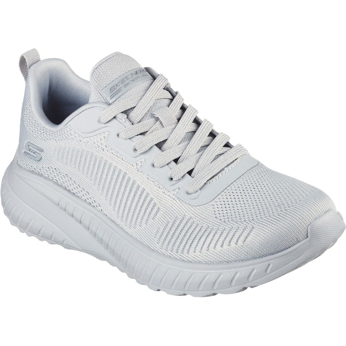 Skechers Bobs Sport Squad Chaos Light Grey Womens Trainers 117209 In Size 4 In Plain Light Grey
